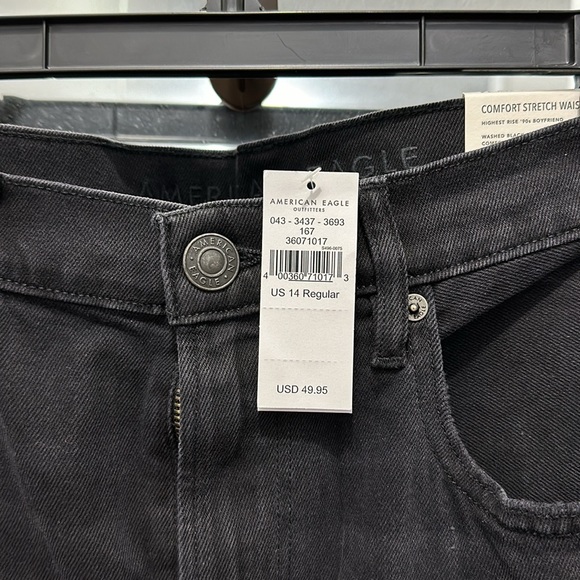 American Eagle Mom Jeans size 14 regular highest rise comfort fit stretch jeans - Picture 3 of 6